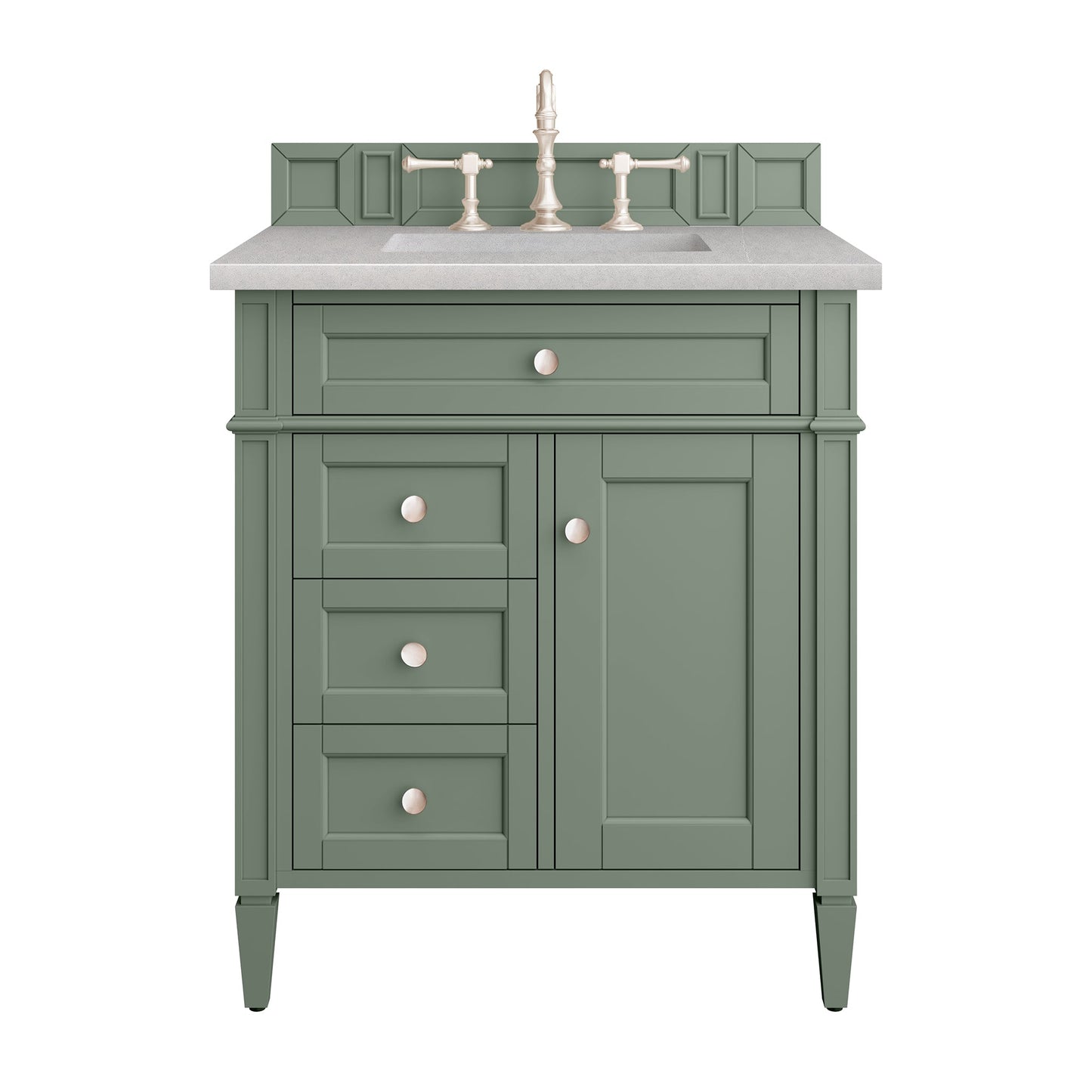 James Martin Vanities Brittany 30" Smokey Celadon Single Vanity With 3cm Eternal Serena Top