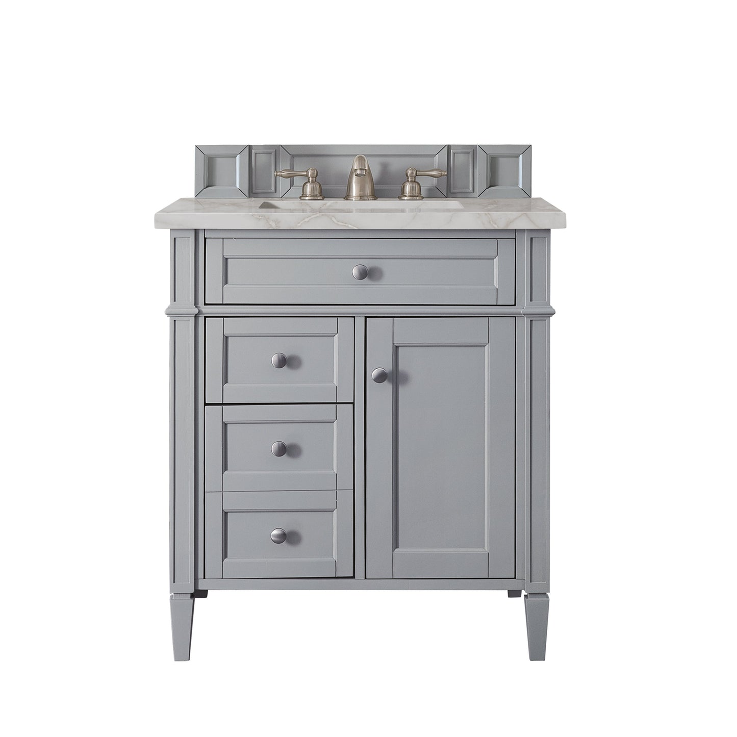 James Martin Vanities Brittany 30" Urban Gray Single Vanity With 3 cm Victorian Silver Quartz Top