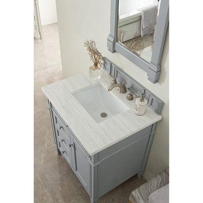 James Martin Vanities Brittany 30" Urban Gray Single Vanity With 3cm Arctic Fall Solid Surface Top