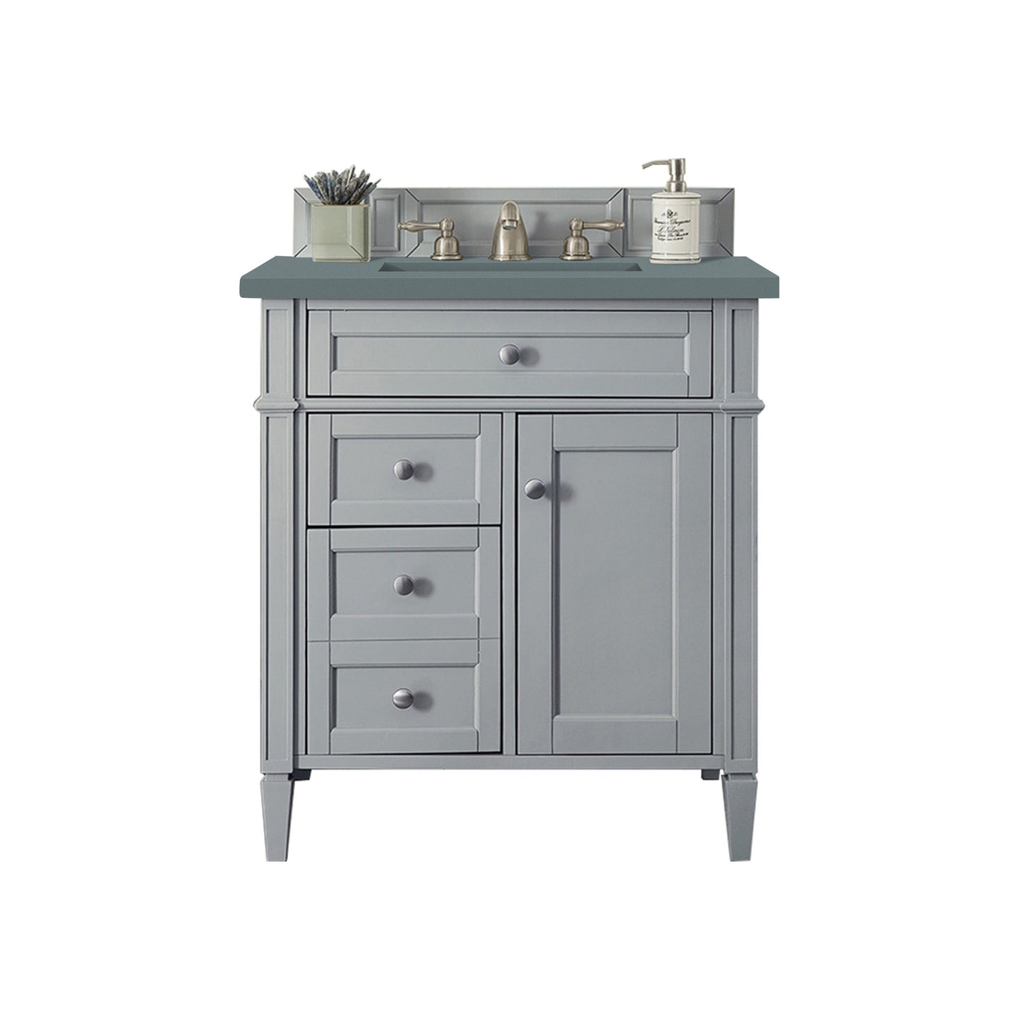 James Martin Vanities Brittany 30" Urban Gray Single Vanity With 3cm Cala Blue Quartz Top