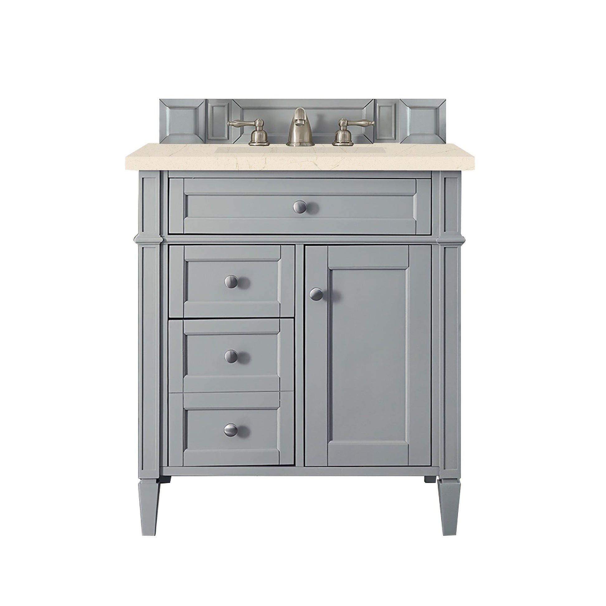 James Martin Vanities Brittany 30" Urban Gray Single Vanity With 3cm Eternal Marfil Quartz Top