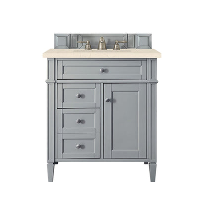 James Martin Vanities Brittany 30" Urban Gray Single Vanity With 3cm Eternal Marfil Quartz Top