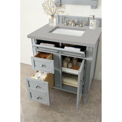 James Martin Vanities Brittany 30" Urban Gray Single Vanity With 3cm Eternal Serena Quartz Top