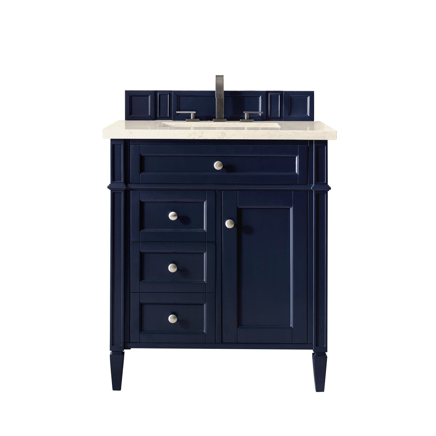 James Martin Vanities Brittany 30" Victory Blue Single Vanity With 3cm Eternal Marfil Quartz Top