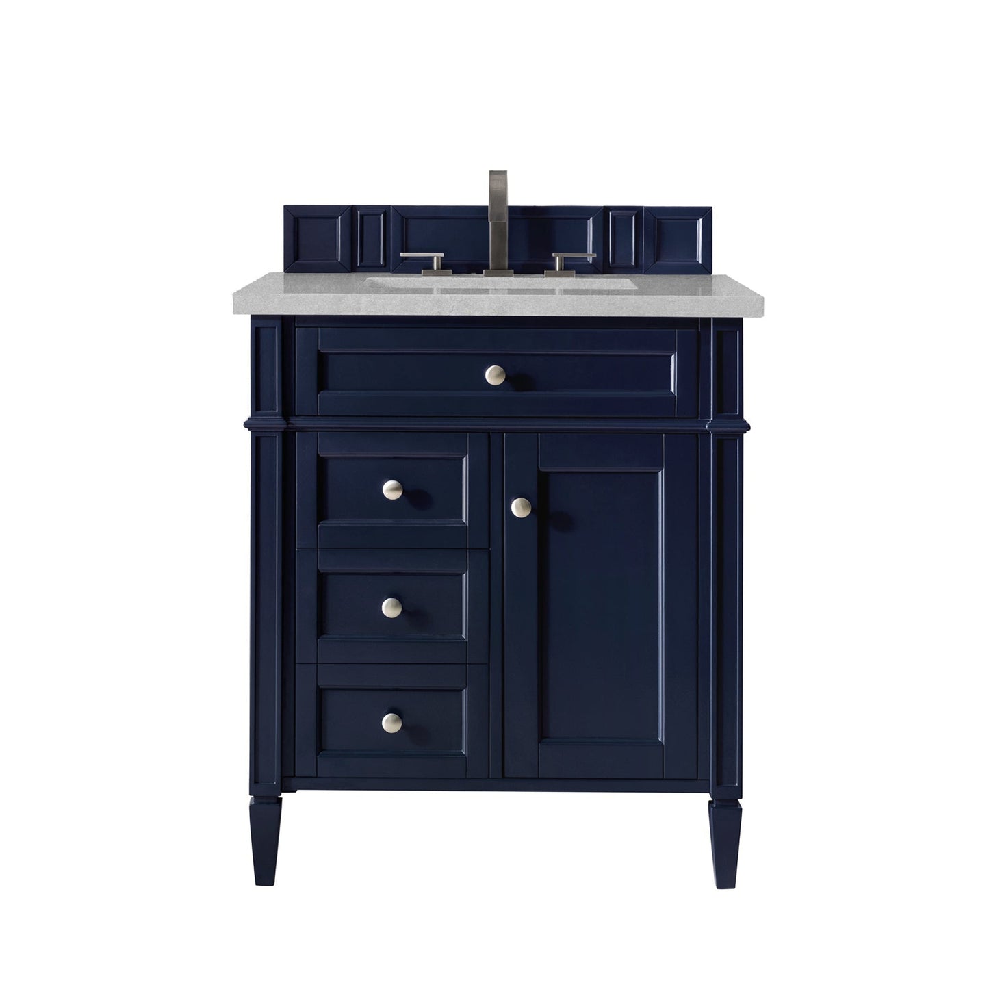 James Martin Vanities Brittany 30" Victory Blue Single Vanity With 3cm Eternal Serena Quartz Top