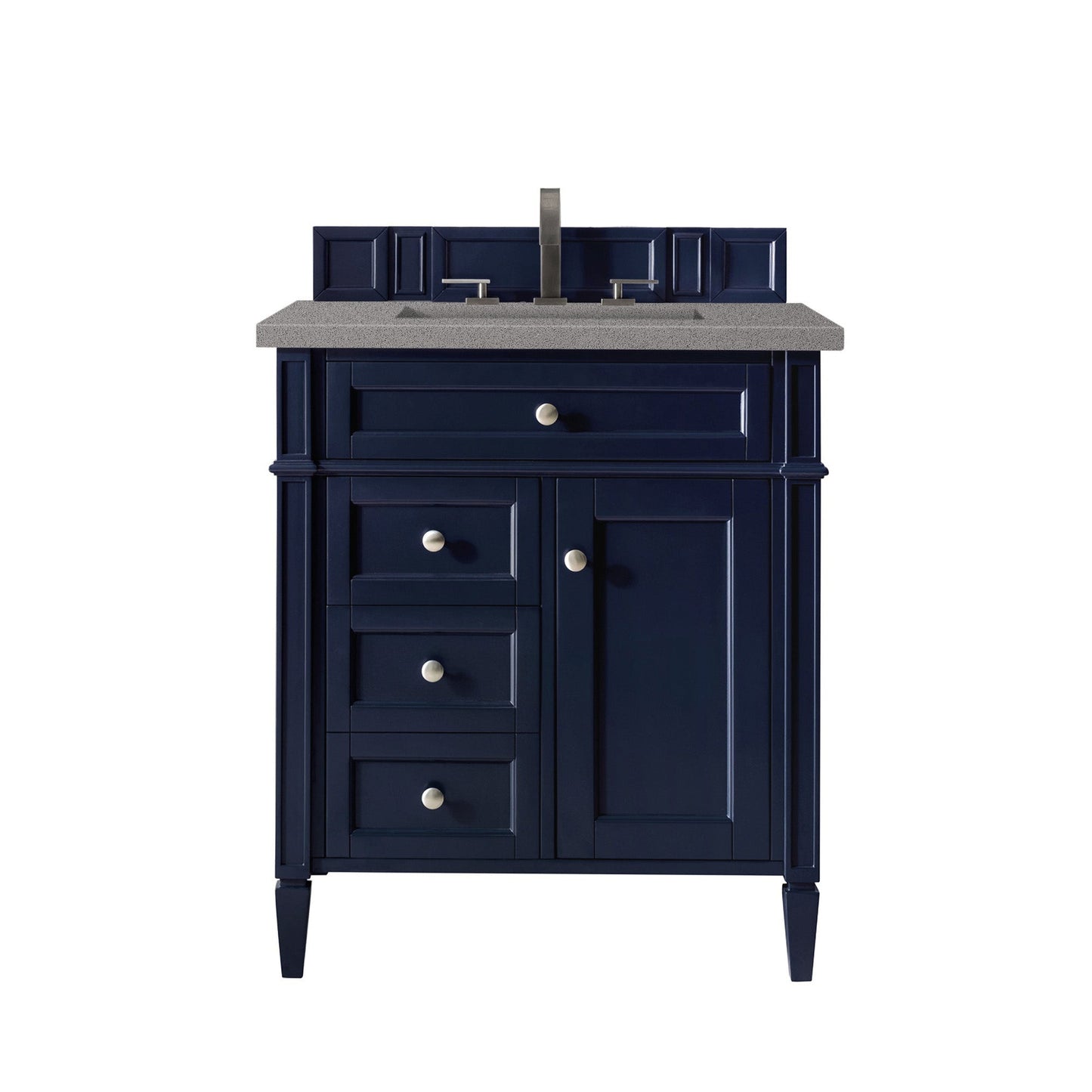 James Martin Vanities Brittany 30" Victory Blue Single Vanity With 3cm Grey Expo Quartz Top