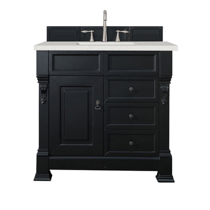 James Martin Vanities Brittany 36" Antique Black Single Vanity With 3 cm Lime Delight Quartz Top