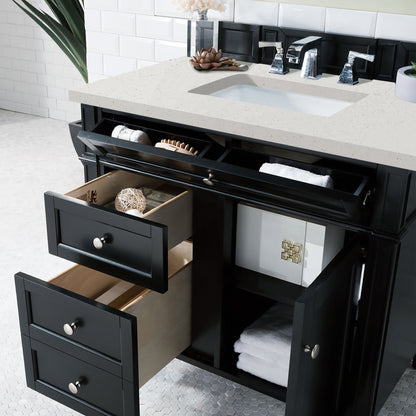 James Martin Vanities Brittany 36" Black Onyx Single Vanity With 3 cm Lime Delight Quartz Top