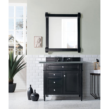 James Martin Vanities Brittany 36" Black Onyx Single Vanity With 3cm Cala Blue Quartz Top