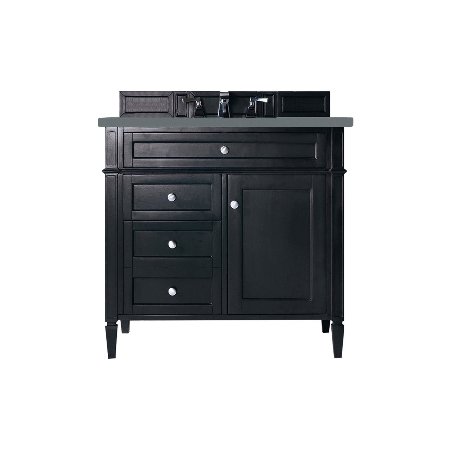 James Martin Vanities Brittany 36" Black Onyx Single Vanity With 3cm Cala Blue Quartz Top