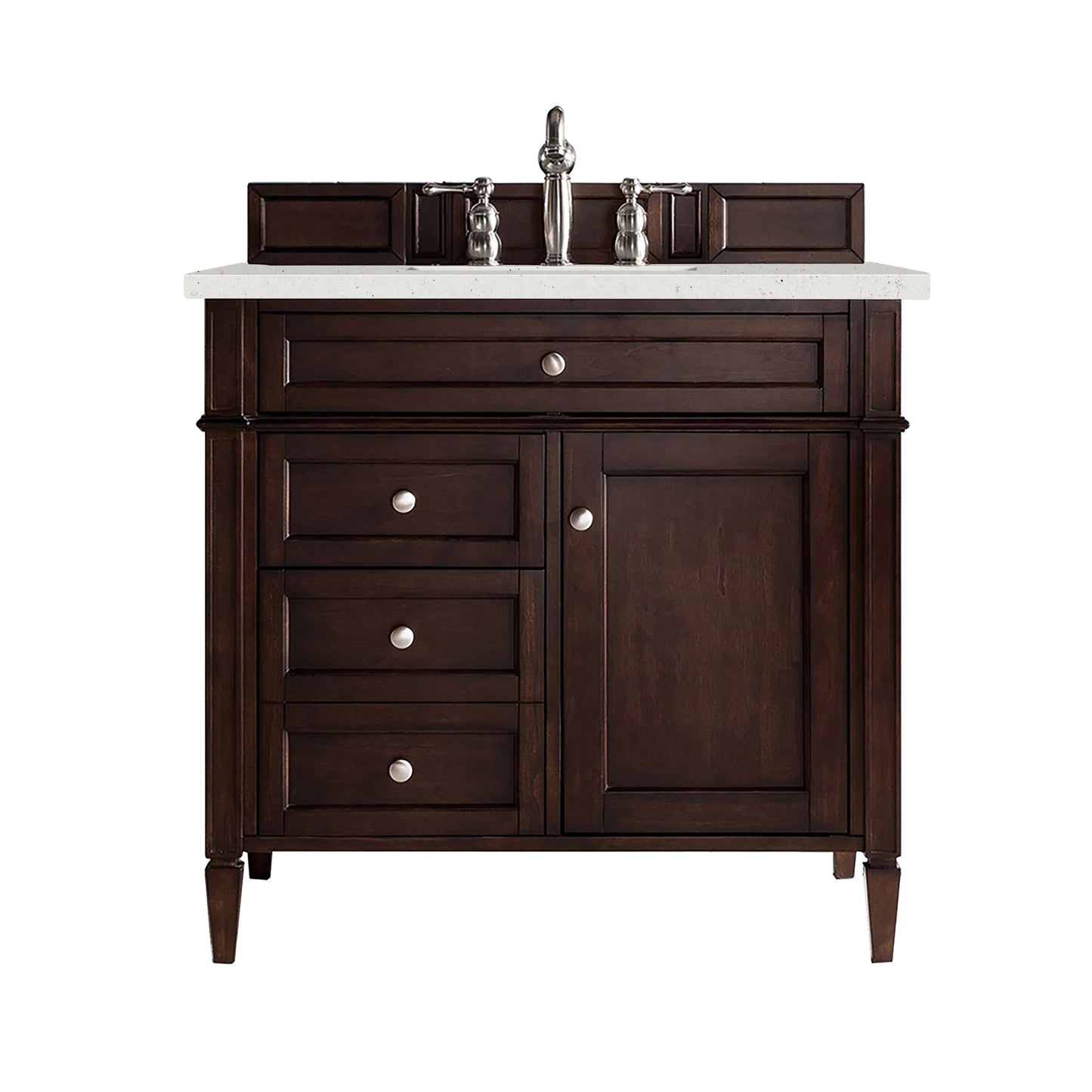 James Martin Vanities Brittany 36" Burnished Mahogany Single Vanity With 3 cm Lime Delight Quartz Top