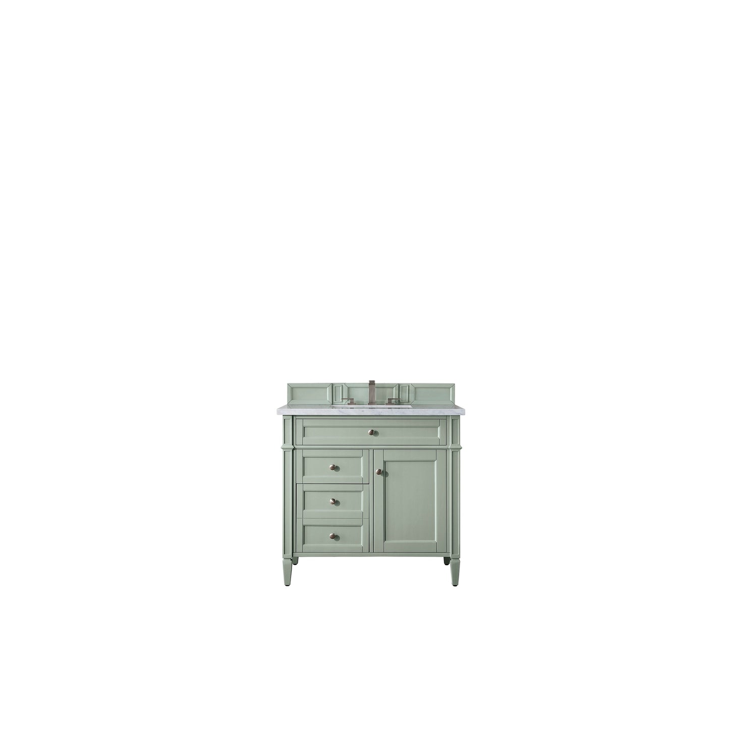 James Martin Vanities Brittany 36" Sage Green Single Vanity With 3cm Arctic Fall Solid Surface Top