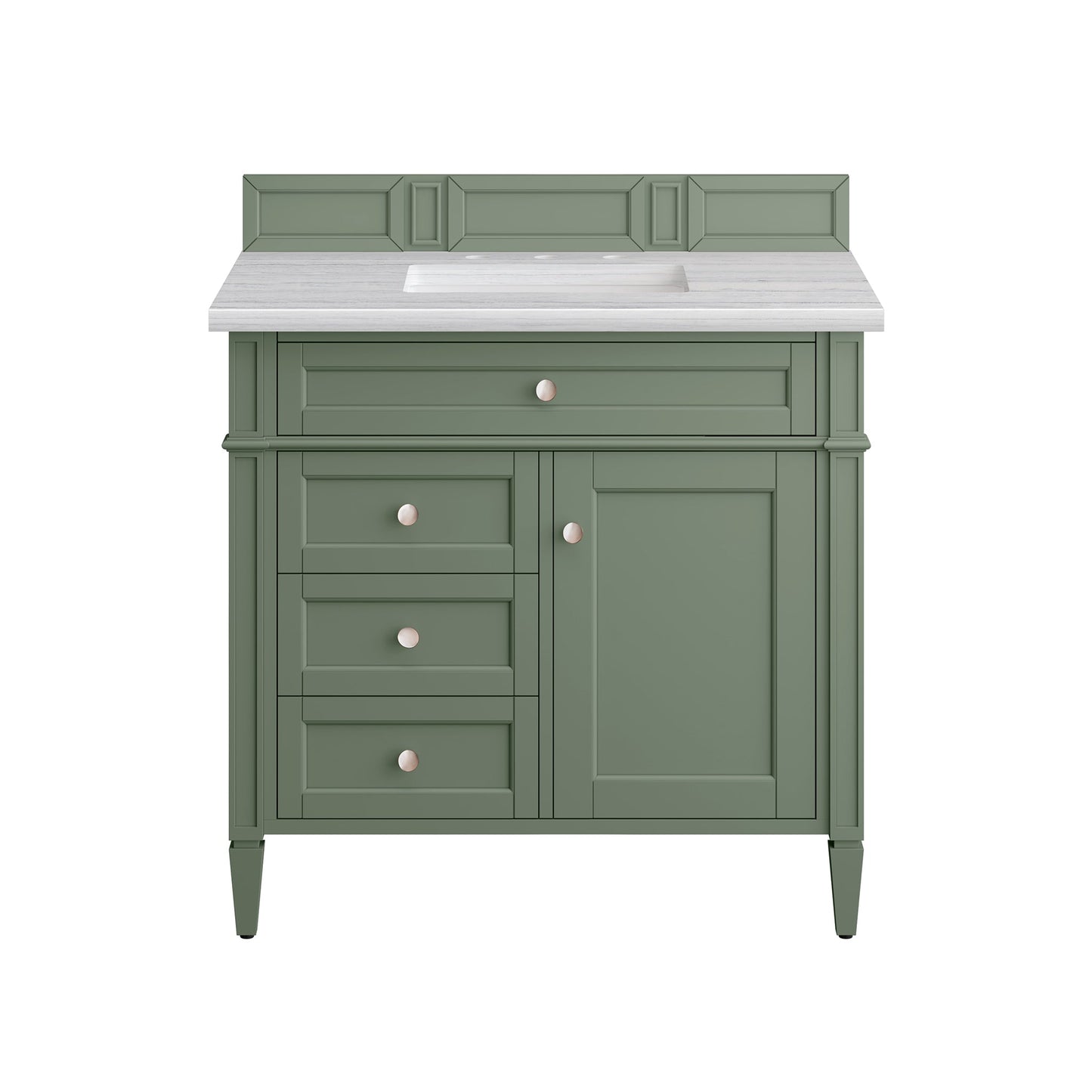 James Martin Vanities Brittany 36" Smokey Celadon Single Vanity With 3cm Arctic Fall Top