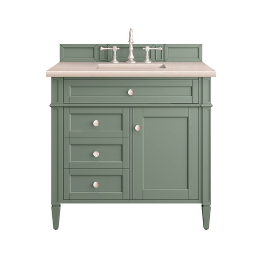 James Martin Vanities Brittany 36" Smokey Celadon Single Vanity With 3cm Eternal Marfil Top