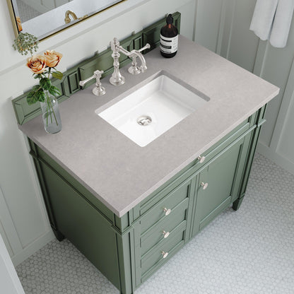 James Martin Vanities Brittany 36" Smokey Celadon Single Vanity With 3cm Eternal Serena Top