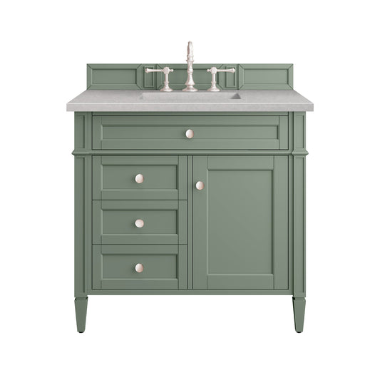 James Martin Vanities Brittany 36" Smokey Celadon Single Vanity With 3cm Eternal Serena Top