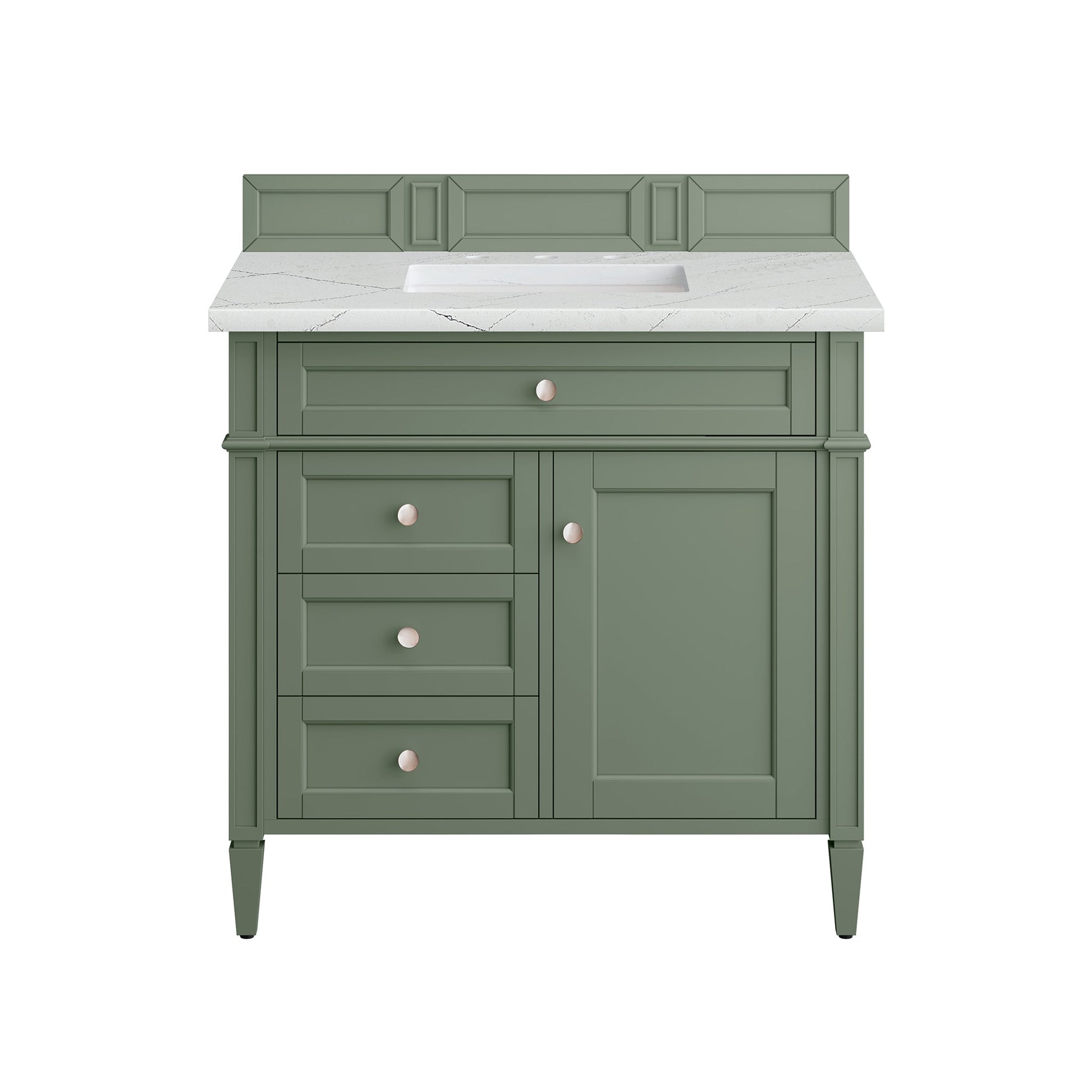 James Martin Vanities Brittany 36" Smokey Celadon Single Vanity With 3cm Ethereal Noctis Top