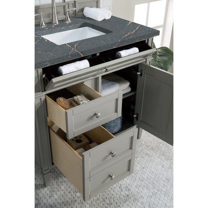 James Martin Vanities Brittany 36" Urban Gray Single Vanity With 3 cm Parisien Bleu Quartz Top