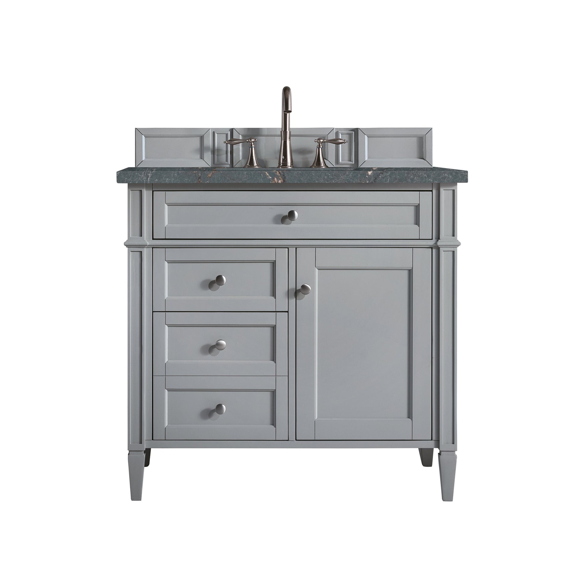 James Martin Vanities Brittany 36" Urban Gray Single Vanity With 3 cm Parisien Bleu Quartz Top