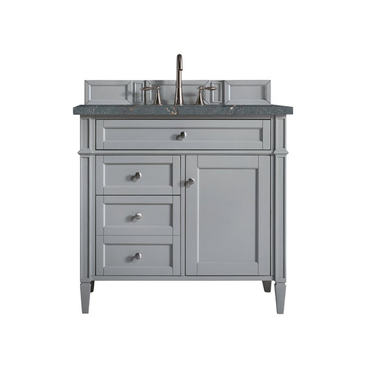 James Martin Vanities Brittany 36" Urban Gray Single Vanity With 3 cm Parisien Bleu Quartz Top