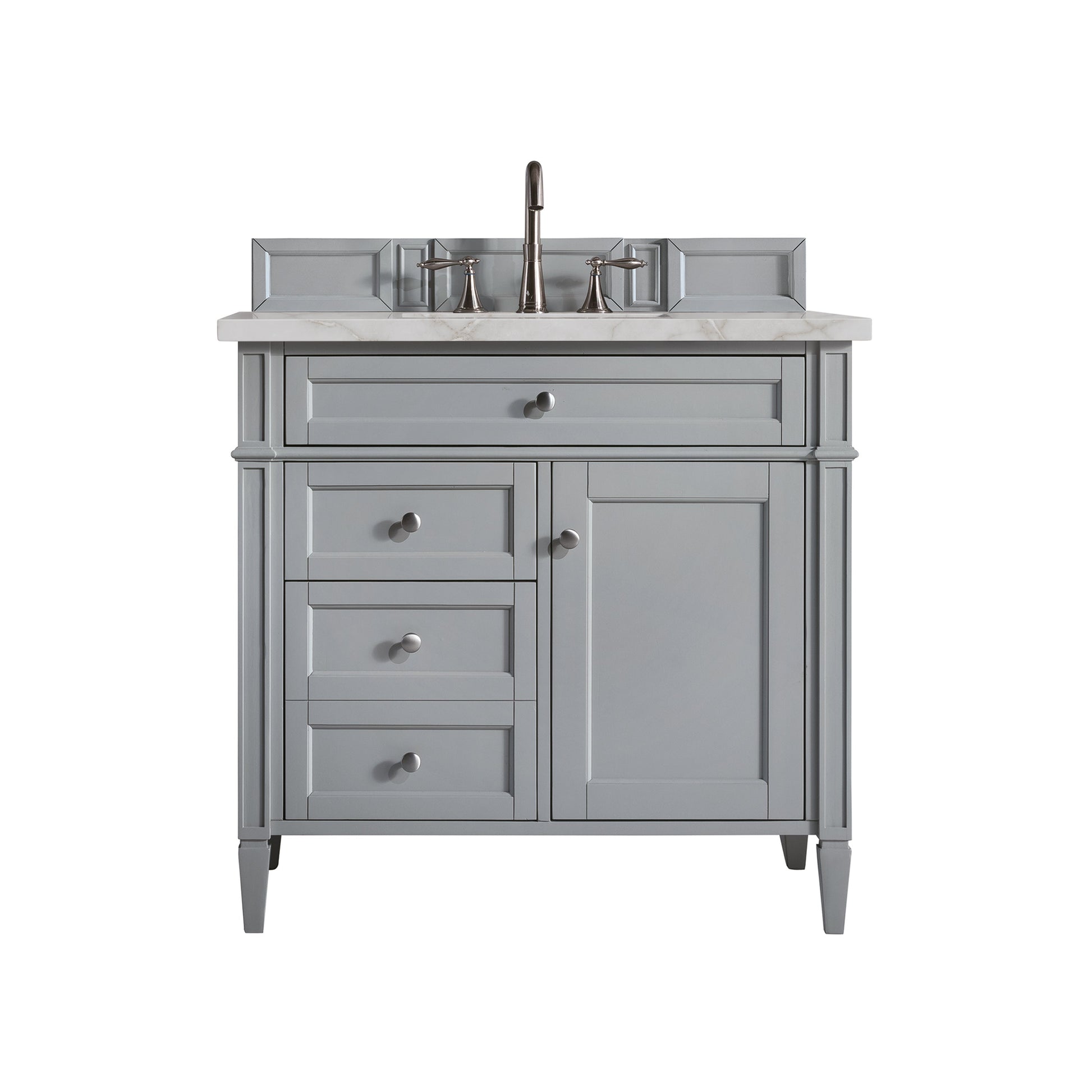 James Martin Vanities Brittany 36" Urban Gray Single Vanity With 3 cm Victorian Silver Quartz Top