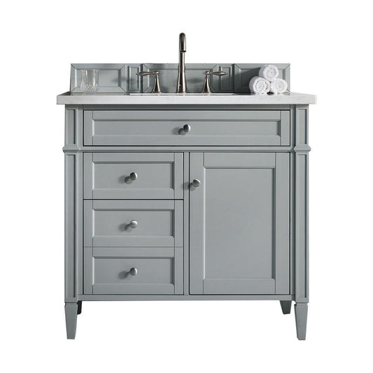 James Martin Vanities Brittany 36" Urban Gray Single Vanity With 3cm Carrara Marble Top