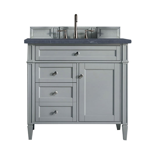 James Martin Vanities Brittany 36" Urban Gray Single Vanity With 3cm Charcoal Soapstone Quartz Top