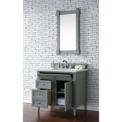 James Martin Vanities Brittany 36" Urban Gray Single Vanity With 3cm Eternal Jasmine Pearl Quartz Top