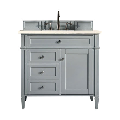 James Martin Vanities Brittany 36" Urban Gray Single Vanity With 3cm Eternal Marfil Quartz Top