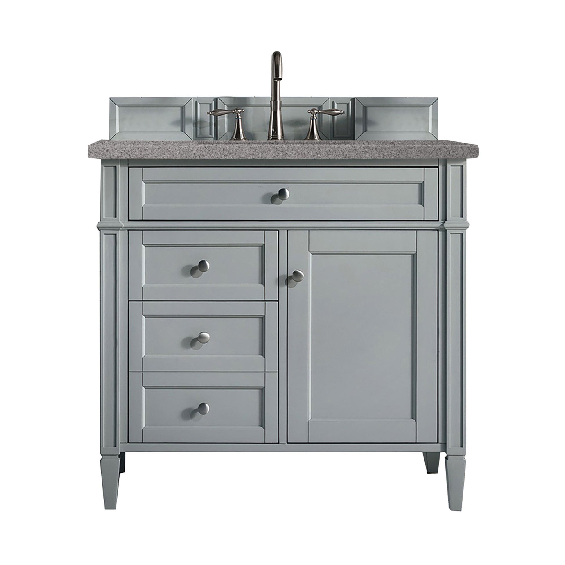 James Martin Vanities Brittany 36" Urban Gray Single Vanity With 3cm Grey Expo Quartz Top