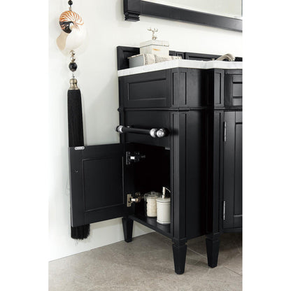 James Martin Vanities Brittany 46" Black Onyx Single Vanity With 3cm Classic White Quartz Top