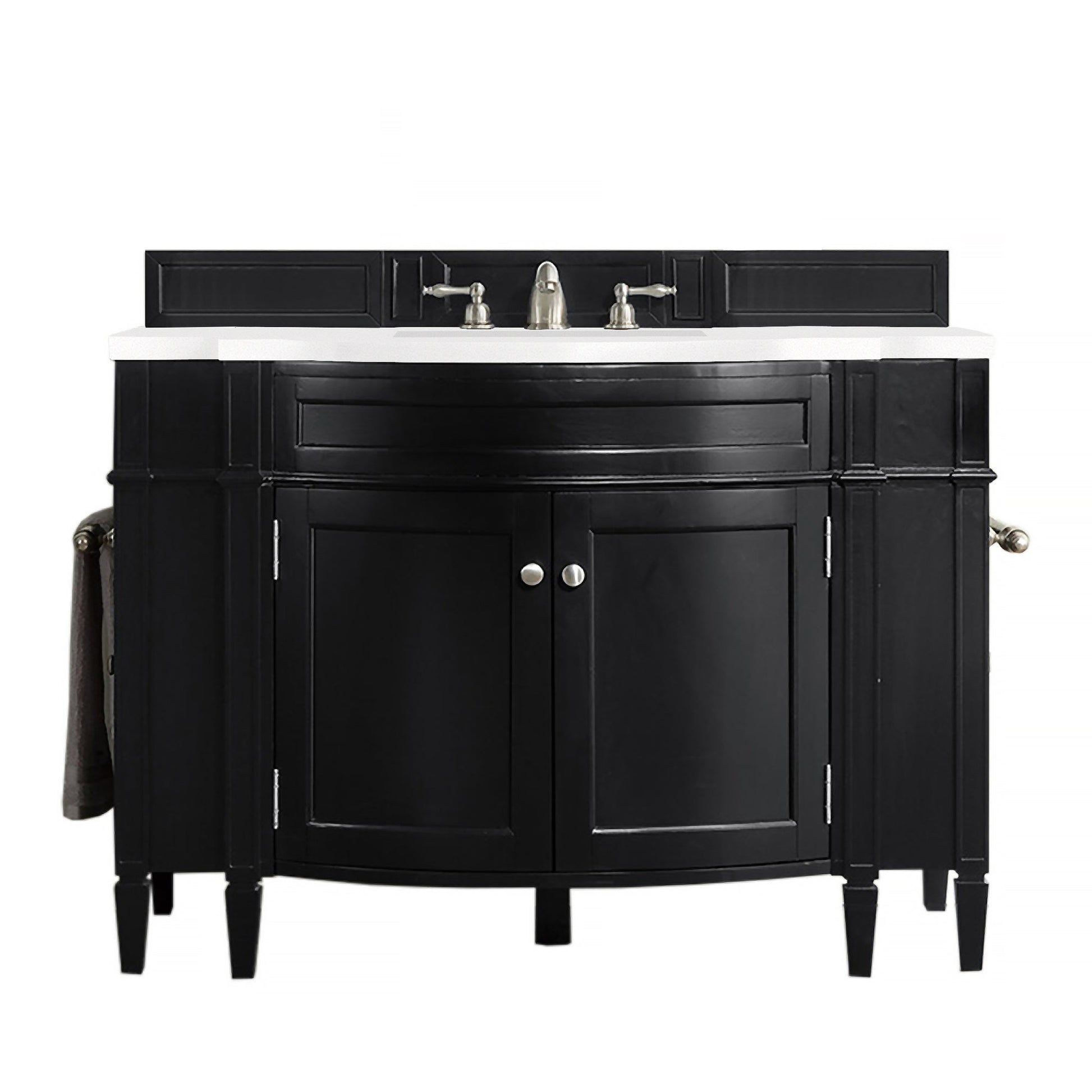 James Martin Vanities Brittany 46" Black Onyx Single Vanity With 3cm Classic White Quartz Top