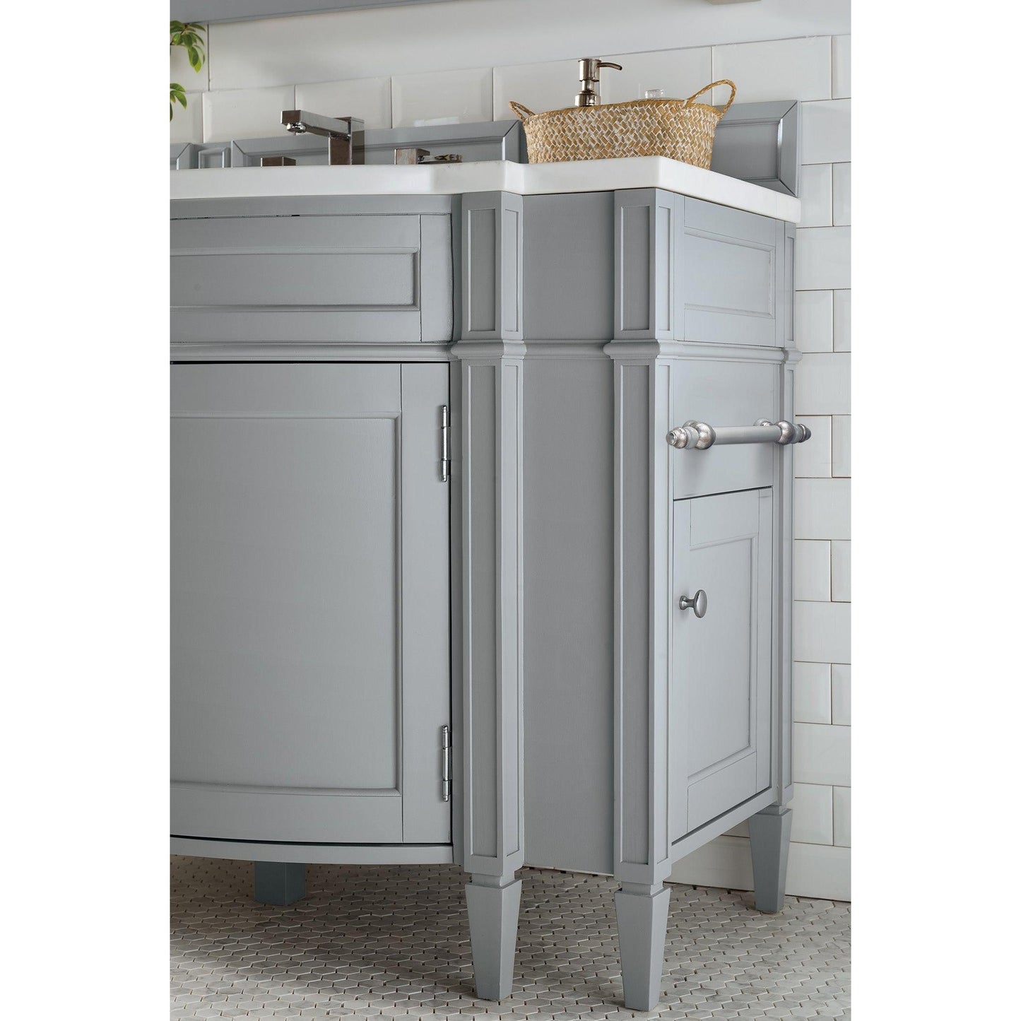 James Martin Vanities Brittany 46" Urban Gray Single Vanity With 3cm Arctic Fall Solid Surface Top