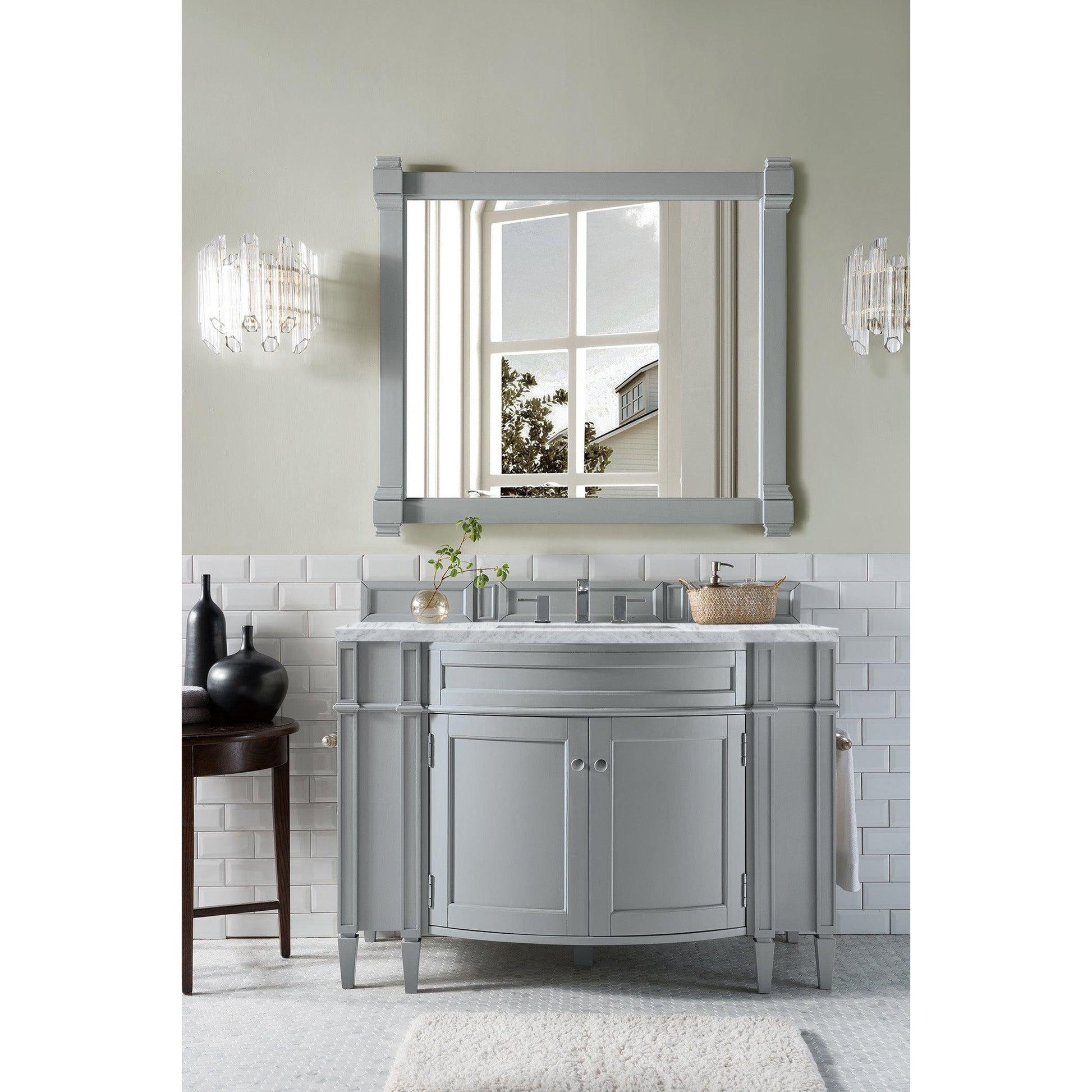 James Martin Vanities Brittany 46" Urban Gray Single Vanity With 3cm Carrara Marble Top