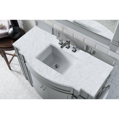 James Martin Vanities Brittany 46" Urban Gray Single Vanity With 3cm Carrara Marble Top