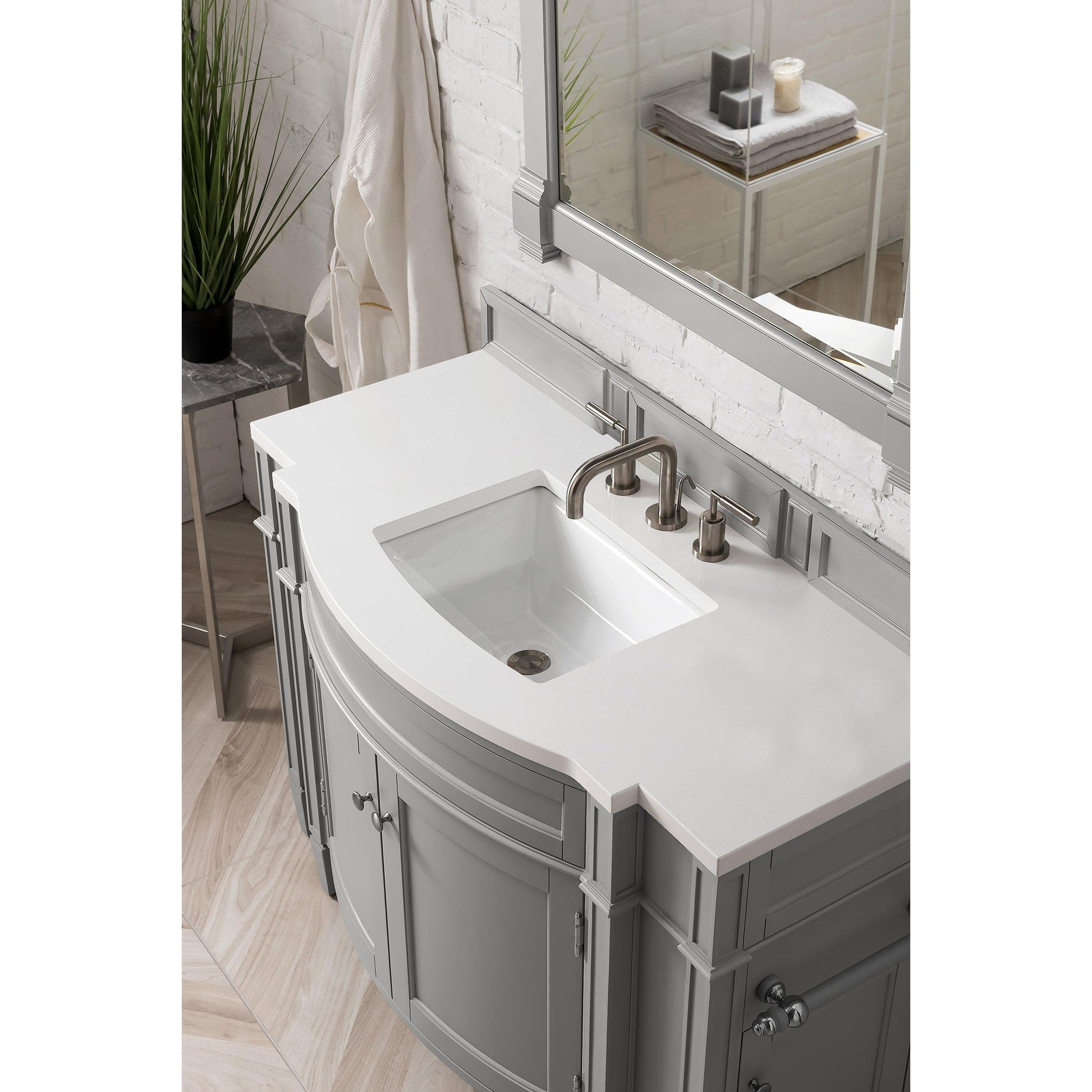 James Martin Vanities Brittany 46" Urban Gray Single Vanity With 3cm Classic White Quartz Top