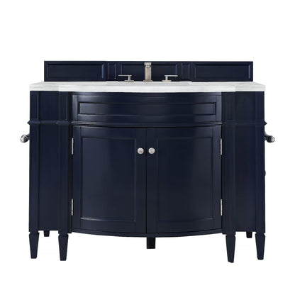 James Martin Vanities Brittany 46" Victory Blue Single Vanity With 3cm Arctic Fall Solid Surface Top