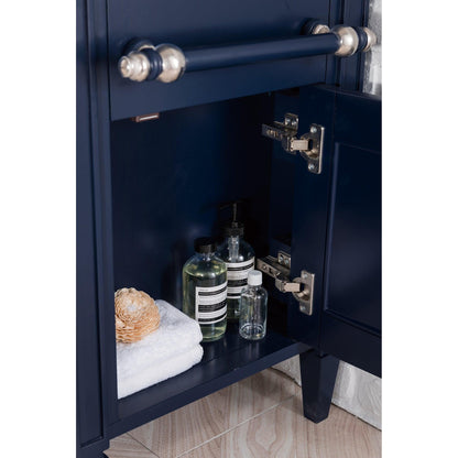 James Martin Vanities Brittany 46" Victory Blue Single Vanity With 3cm Carrara Marble Top