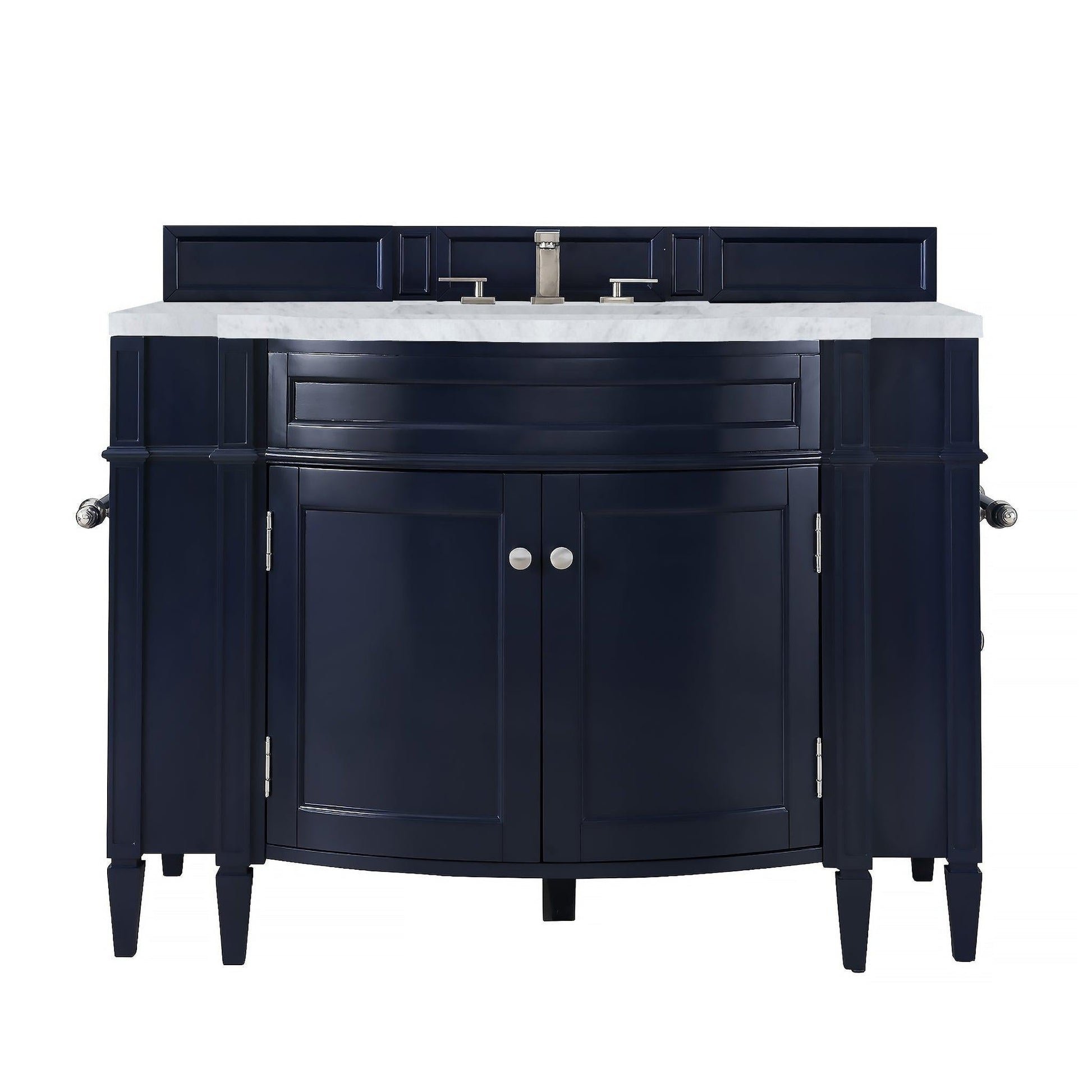 James Martin Vanities Brittany 46" Victory Blue Single Vanity With 3cm Carrara Marble Top