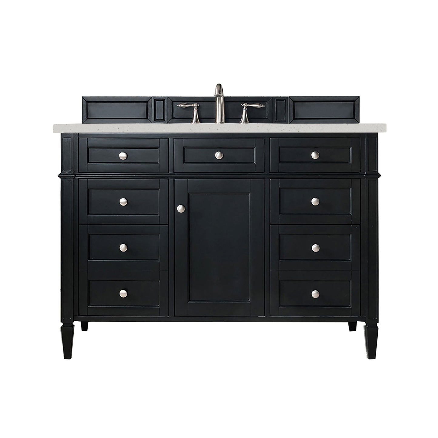 James Martin Vanities Brittany 48" Black Onyx Single Vanity With 3 cm Lime Delight Quartz Top