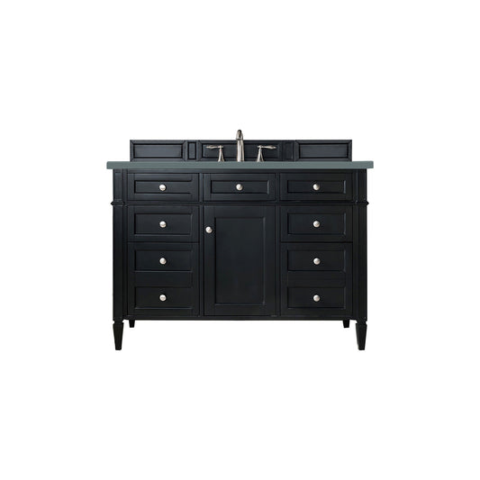 James Martin Vanities Brittany 48" Black Onyx Single Vanity With 3cm Cala Blue Quartz Top