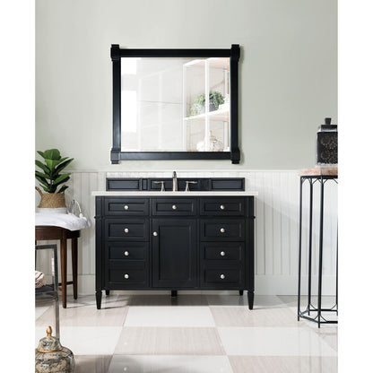 James Martin Vanities Brittany 48" Black Onyx Single Vanity With 3cm Eternal Serena Quartz Top