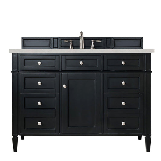 James Martin Vanities Brittany 48" Black Onyx Single Vanity With 3cm Eternal Serena Quartz Top