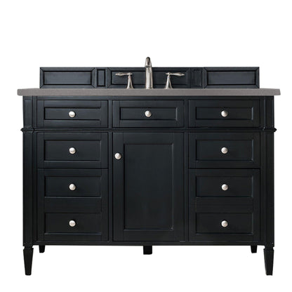 James Martin Vanities Brittany 48" Black Onyx Single Vanity With 3cm Grey Expo Quartz Top