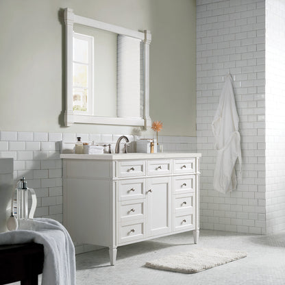 James Martin Vanities Brittany 48" Bright White Single Vanity With 3 cm Lime Delight Quartz Top