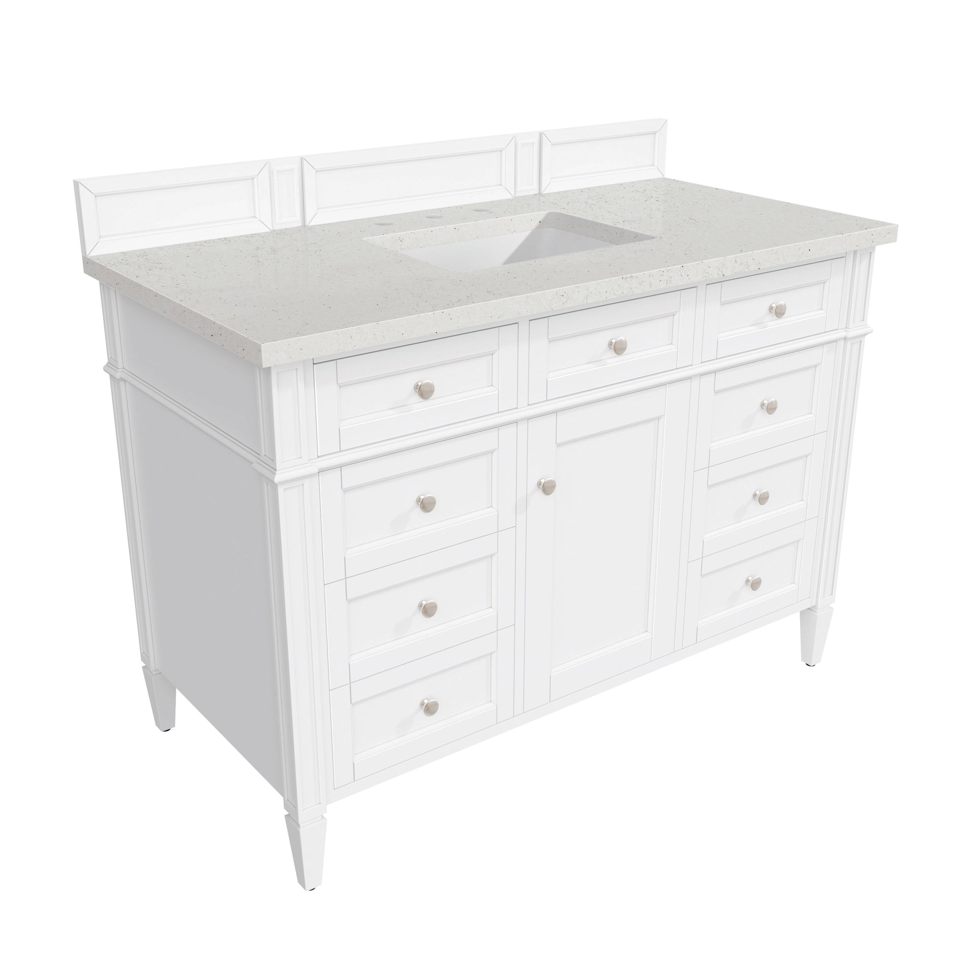 James Martin Vanities Brittany 48" Bright White Single Vanity With 3 cm Lime Delight Quartz Top