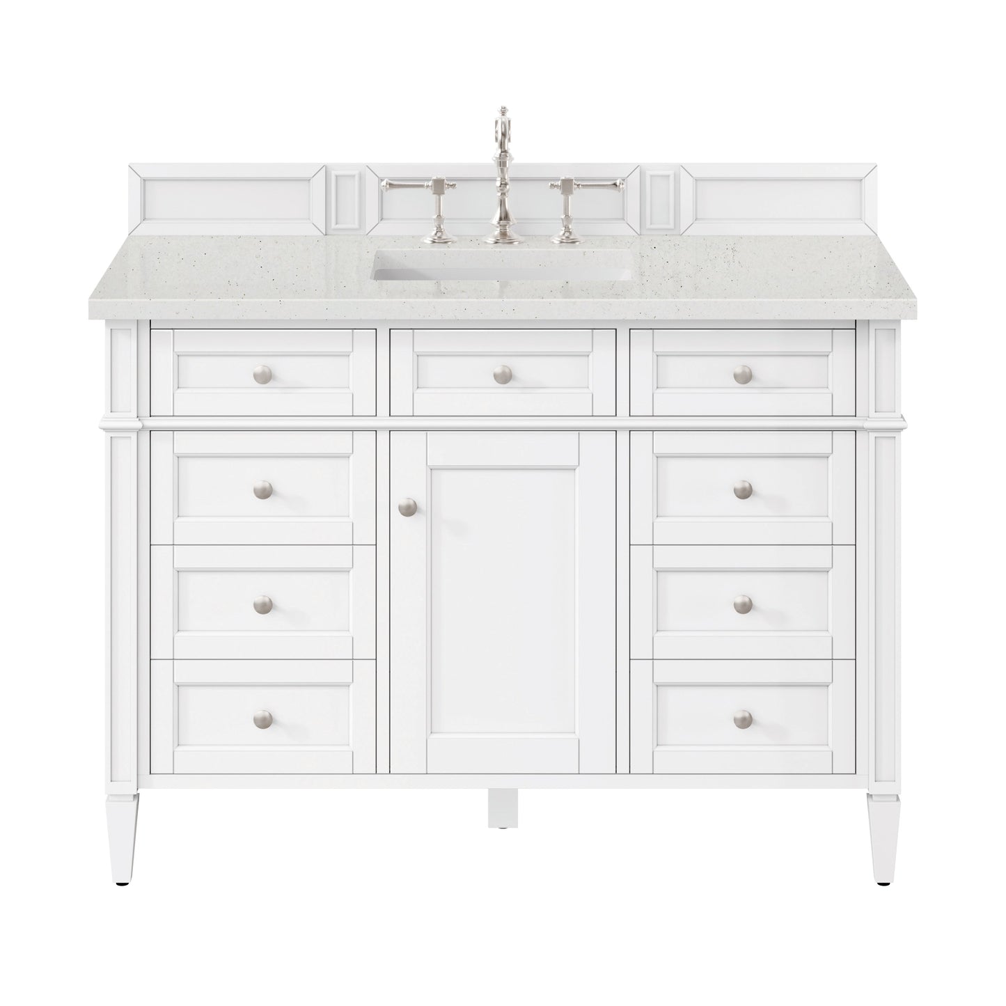 James Martin Vanities Brittany 48" Bright White Single Vanity With 3 cm Lime Delight Quartz Top