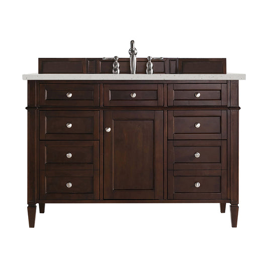 James Martin Vanities Brittany 48" Burnished Mahogany Single Vanity With 3 cm Lime Delight Quartz Top