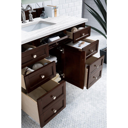 James Martin Vanities Brittany 48" Burnished Mahogany Single Vanity With 3cm Arctic Fall Solid Surface Top