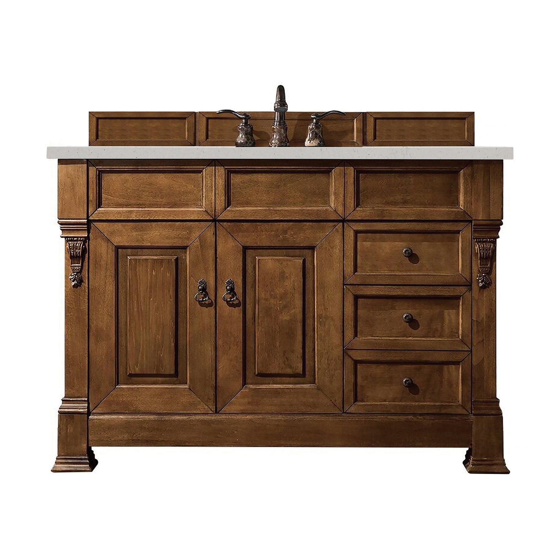 James Martin Vanities Brittany 48" Country Oak Single Vanity With 3 cm Lime Delight Quartz Top